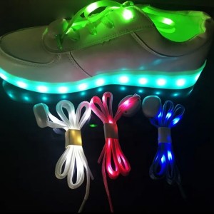 OEM shoelaces night multi-color  dancing shoes led tpu shoelaces