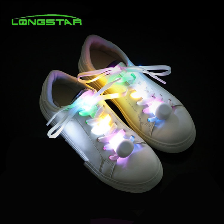 Wholesale Tpu Shoelaces - Manufacturers hot selling new custom colorful lights monochrome lights strong light luminous LED nylon luminous shoelaces – Longstar detail pictures