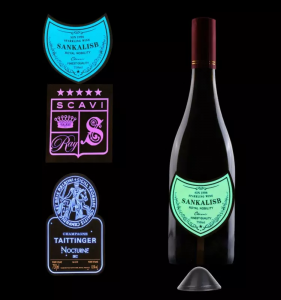 Factory direct sales of red winecustom size led waterproof high-end LED bottle label