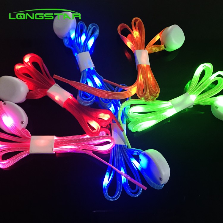 Wholesale Tpu Shoelaces - Manufacturers hot selling new custom colorful lights monochrome lights strong light luminous LED nylon luminous shoelaces – Longstar detail pictures