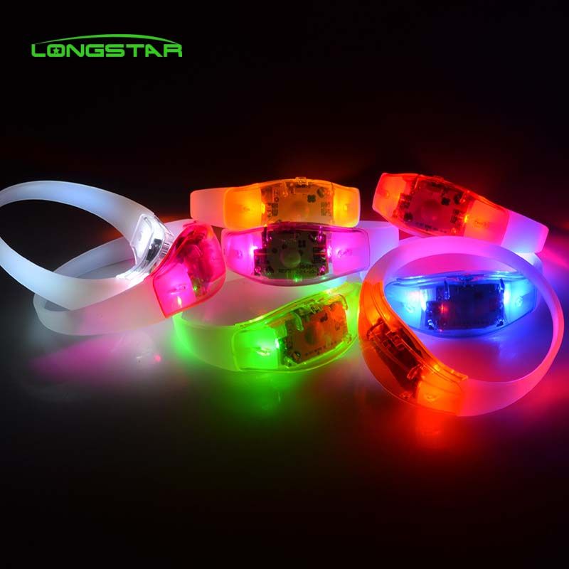 8 Year Exporter Wholesale Led Flashing Bracelet - Bar wedding atmosphere adjustment support personalized custom music voice control bracelet – Longstar detail pictures