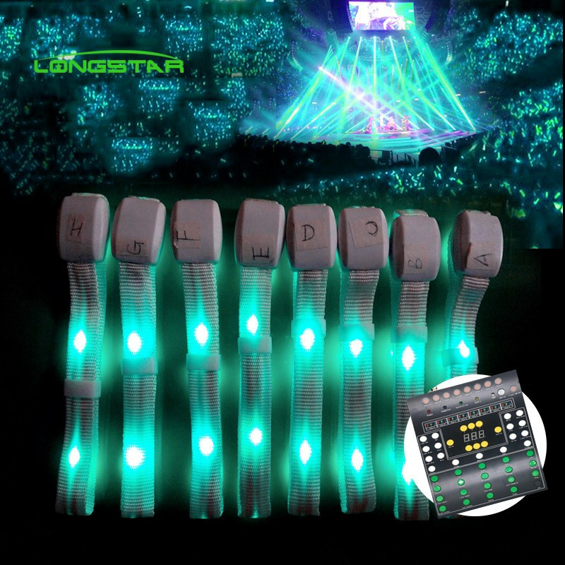 2022 wholesale price Led Bracelet Control Dmx - New L145mmW20mm size adjustable support logo custom wedding bar concert atmosphere bracelet led xyloband – Longstar