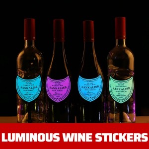Factory direct sales of red wine manor custom size shape color logo reuse led waterproof high-end bottle label