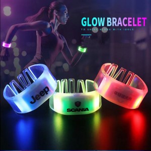 Factory hot selling new custom bracelet wireless remote control logo custom support RGB led bracelet wristband