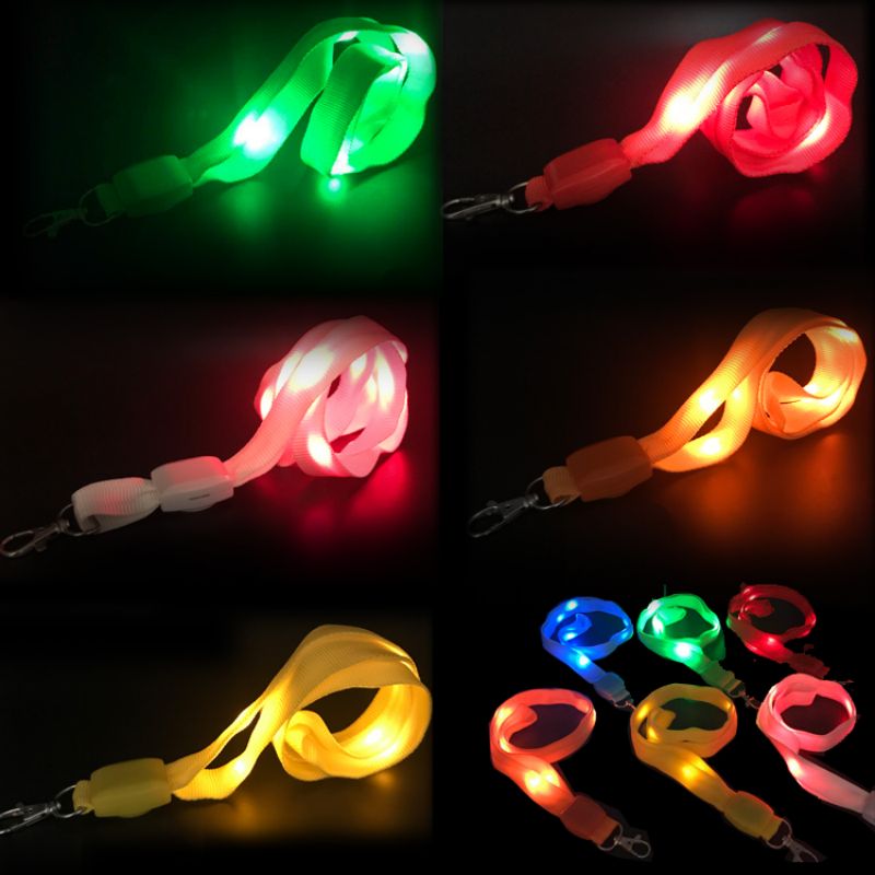 OEM/ODM China Custom Glow In The Dark Lanyard - Manufacturer’s cheap promotion glowing party logo customized identification led waterproof lanyard – Longstar detail pictures
