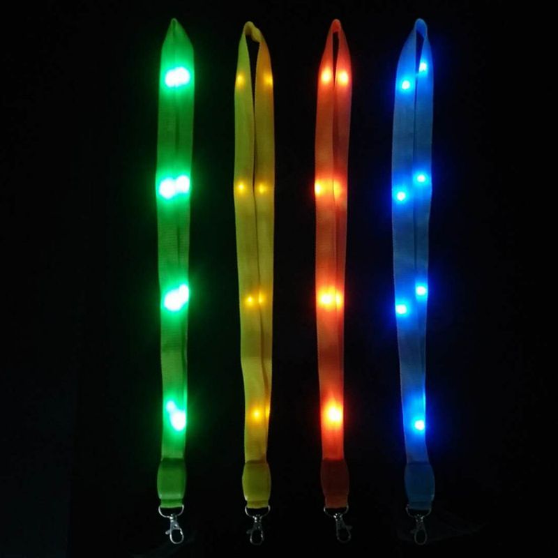 OEM/ODM China Custom Glow In The Dark Lanyard - Manufacturer’s cheap promotion glowing party logo customized identification led waterproof lanyard – Longstar detail pictures