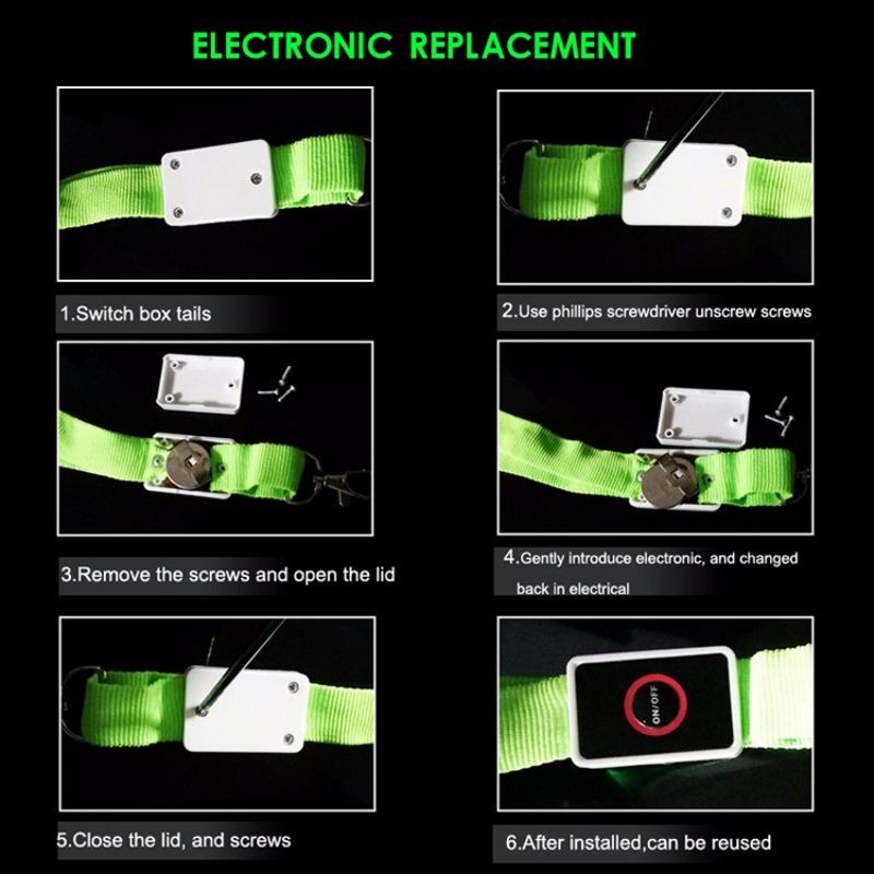 OEM/ODM China Custom Glow In The Dark Lanyard - Manufacturer’s cheap promotion glowing party logo customized identification led waterproof lanyard – Longstar detail pictures