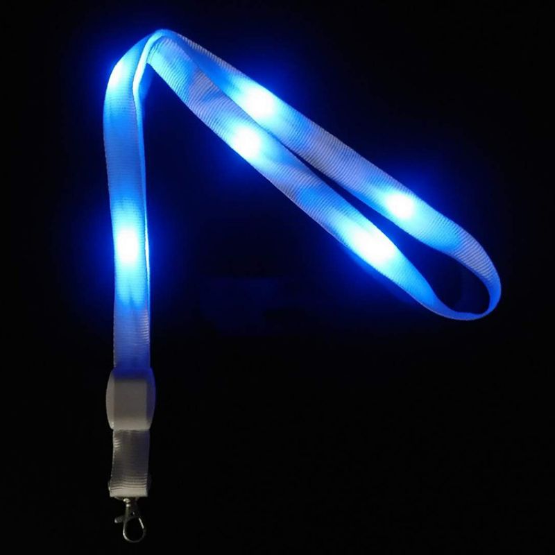 OEM/ODM China Custom Glow In The Dark Lanyard - Manufacturer’s cheap promotion glowing party logo customized identification led waterproof lanyard – Longstar detail pictures