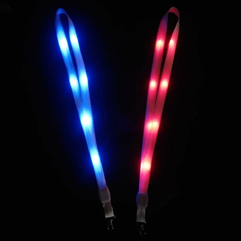 OEM/ODM China Custom Glow In The Dark Lanyard - Manufacturer’s cheap promotion glowing party logo customized identification led waterproof lanyard – Longstar detail pictures