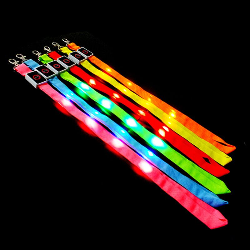 OEM/ODM China Custom Glow In The Dark Lanyard - Manufacturer’s cheap promotion glowing party logo customized identification led waterproof lanyard – Longstar detail pictures