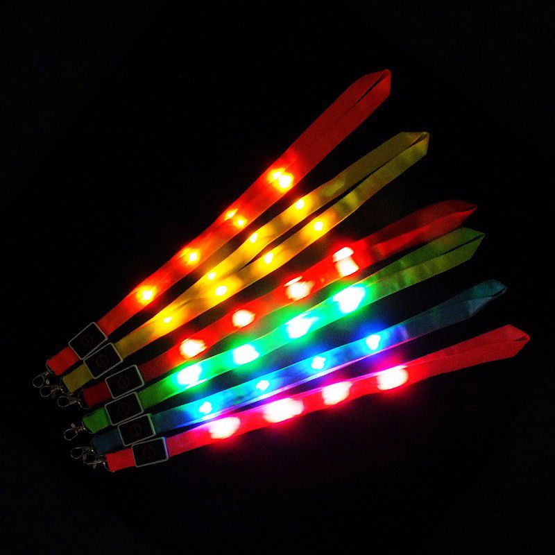 OEM/ODM China Custom Glow In The Dark Lanyard - Manufacturer’s cheap promotion glowing party logo customized identification led waterproof lanyard – Longstar detail pictures