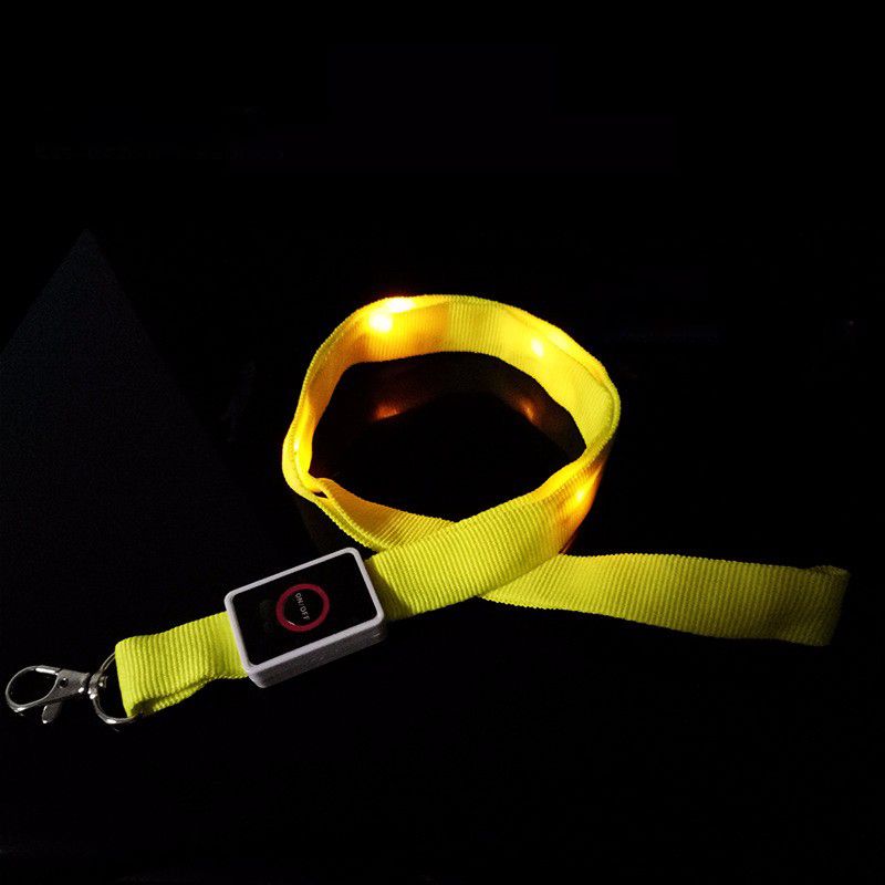 OEM/ODM China Custom Glow In The Dark Lanyard - Manufacturer’s cheap promotion glowing party logo customized identification led waterproof lanyard – Longstar detail pictures