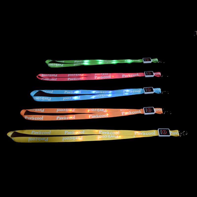 OEM/ODM China Custom Glow In The Dark Lanyard - Manufacturer’s cheap promotion glowing party logo customized identification led waterproof lanyard – Longstar detail pictures