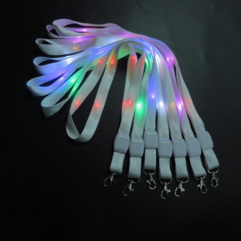 OEM/ODM China Custom Glow In The Dark Lanyard - Manufacturer’s cheap promotion glowing party logo customized identification led waterproof lanyard – Longstar detail pictures