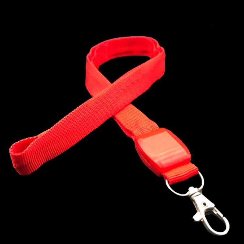OEM/ODM China Custom Glow In The Dark Lanyard - Manufacturer’s cheap promotion glowing party logo customized identification led waterproof lanyard – Longstar detail pictures