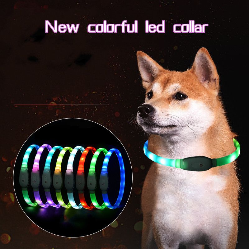 China wholesale Dog Led Recharging Collar - Pet factory direct sales new high-quality monochrome seven-color pet safety special to prevent loss night glow adjustable USB – Longstar detail pictures