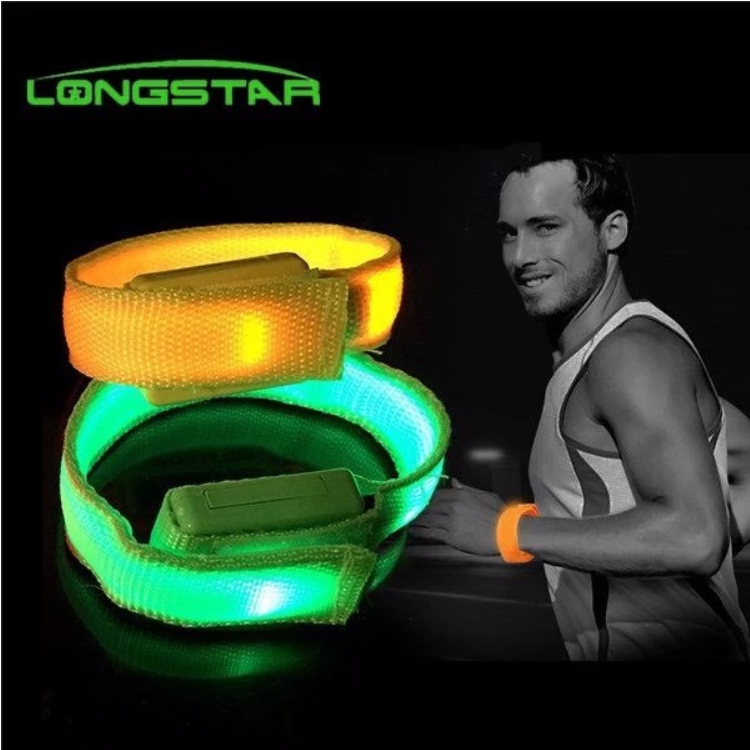 Hot New Products Led Flash Tube Bracelet - New waterproof material support logo custom security logo luminous led nylon bracelet – Longstar detail pictures