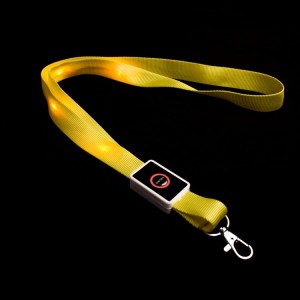 New factory promotion bar wedding party creative identity flash lanyard support custom led lanyard
